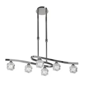 Ice Telescopic Semi Flush Convertible 6 Light G9 ECO, Polished Chrome