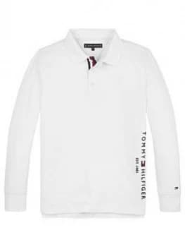 Tommy Hilfiger Boys Long Sleeve Essential Logo Polo - White