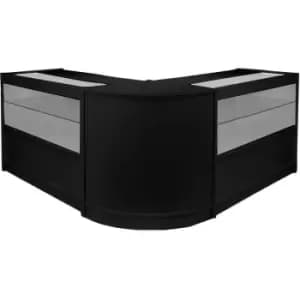 MonsterShop Gemini Retail Display Shop Counters Set & Glass - Black