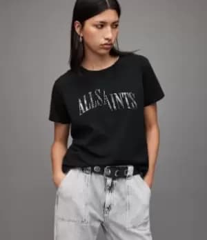 AllSaints Womens Revo Mic T-Shirt, Black, Size: M