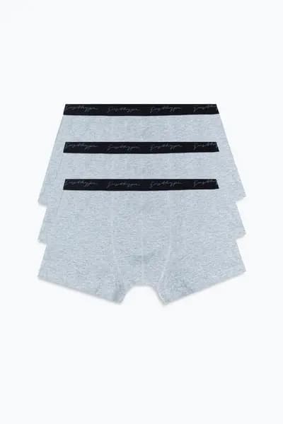 Just Hype UK hype 3 pack grey mens trunk boxers