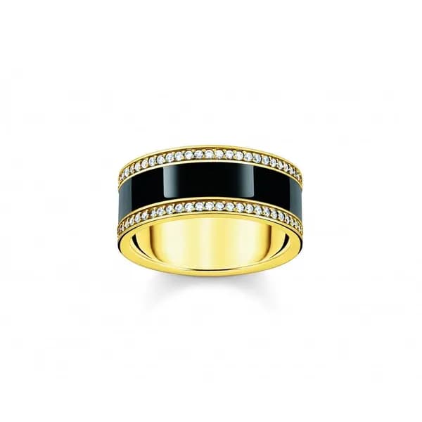 Thomas Sabo Sterling Silver Sterling Silver Gold Plated Black Enamel A