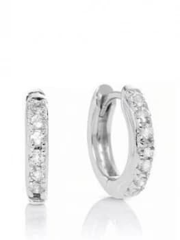 Olivia Burton White Topaz Huggie Hoop Rose Silver