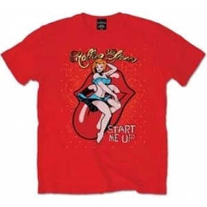 Rolling Stones Start Me Up Red Mens T Shirt: Large