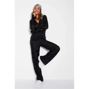 I Saw It First Geo Plisse Wide Leg Trousers - Black