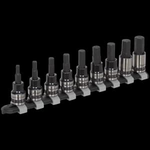 Sealey 9 Piece 3/8 Drive Hex Socket Bit Set Metric 3/8"