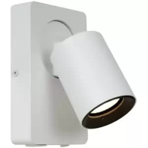 Lucide NIGEL - Wall Spotlight - LED Dim. - GU10 - 1x5W 3000K - With USB charging point - White