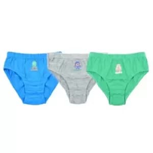 Tom Franks Boys T-Boys Animal Monster Briefs (Pack Of 3) (2-3 Years) (Blue/Grey/Green)