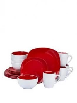 Waterside Nova 16 Piece Dinner Set - Red
