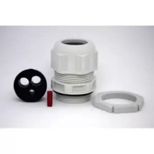 Wiska 40mm IP68 Grey Plastic Tails Kit with Multiple Insert, Locknut and Blanking Insert - 228282