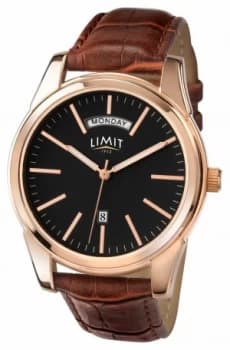 Limit Mens Brown Strap Black Dial 5484.01 Watch