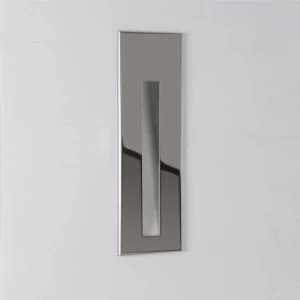 LED 1 Light Bathroom Recessed Marker Wall Light Polished Stainless Steel IP65