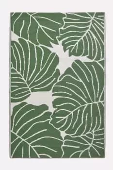 Ada Botanical White & Green Outdoor Rug