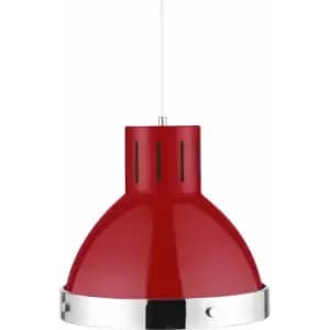 Red and Chrome Pendant Light - Premier Housewares
