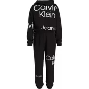 Calvin Klein Jeans Bold Inst. Logo Hoodie Pants Set - Black