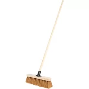 12" Soft Coco Broom with 48" Wooden Handle