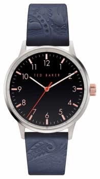 Ted Baker Mens Cosmop Blue Leather Strap Black Dial Watch