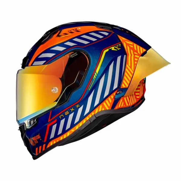Nexx X.R3R Glitch Racer Orange Blue Full Face Helmet Size M