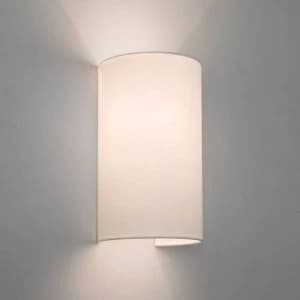 Twin Wall 2 Light White with Fabric Shade, E27