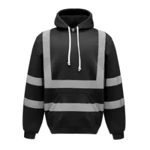 Yoko Mens Hi-Vis Hoodie (3XL) (Black)