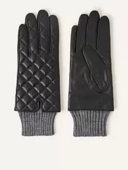 Accessorize Quilted Leather, Black, Size M/L, Women