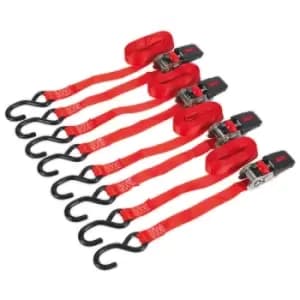 Sealey TD484SD Ratchet Tie Down 25mm x 4m Polyester Webbing + S Ho...