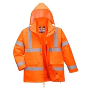 Oxford Weave 300D Class 3 Hi Vis 4-in1 Traffic Jacket Orange 3XL