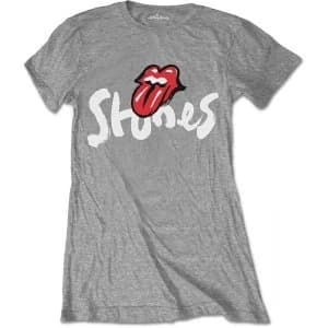 The Rolling Stones - No Filter Brush Strokes Womens Large T-Shirt - Grey