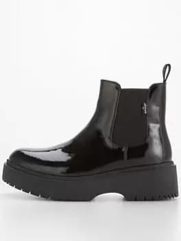 Levis Bria Leather Chelsea Boot - Black, Size 5, Women