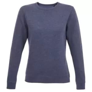 SOLS Womens/Ladies Sully Heathered Sweatshirt (L) (Denim)