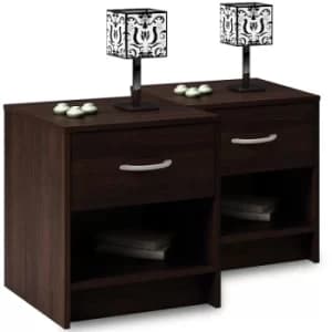 Bedside Table 2Pcs Wenge Design 50x40x35cm