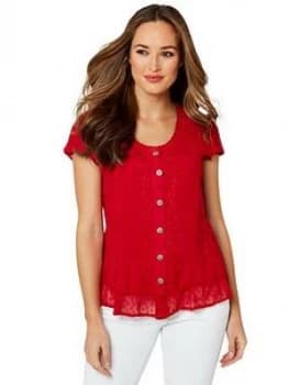 Joe Browns Radiant Embroidered Blouse, Red Size M Women