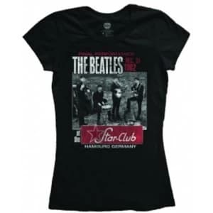 The Beatles Star Club Ladies Black T Shirt: Large