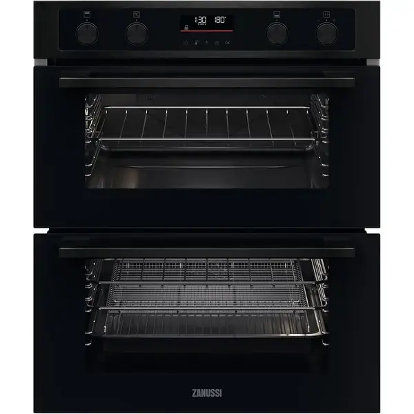 Zanussi Series 40 AirFry ZPCNA7KN Built Under Electric Double Oven - Black - A Rated