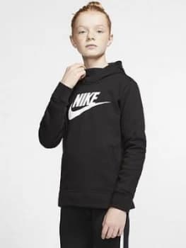 Nike Sportswear Girls Hoodie - Black/White, Size S, 8-10 Years, Women