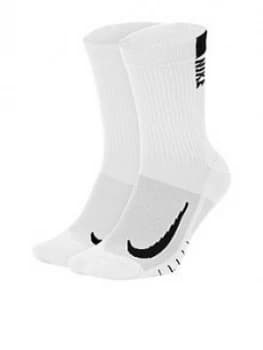 Nike 2 Pack Of Running Crew Socks - White
