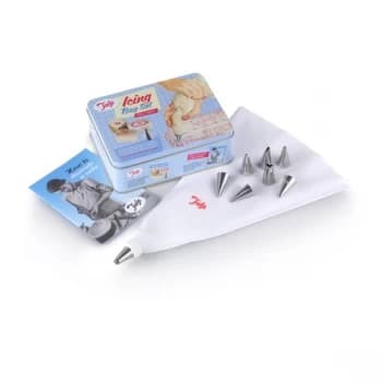 Tala Icing Bag Set in Tin, with 8 Nozzles & Icing Booklet