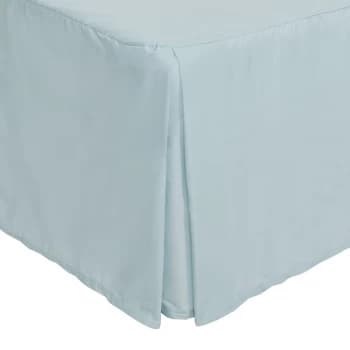 Catherine Lansfield Duck Egg Non-Iron Plain Dye Pleated Platform Valance Sheet - Single
