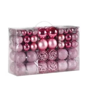 Christmas Baubles 100 Pcs Pink