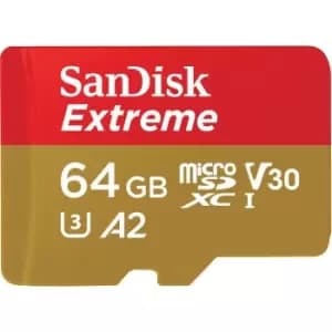 SanDisk Extreme MicroSDXC 160MBs UHSI Card with adapter 64GB