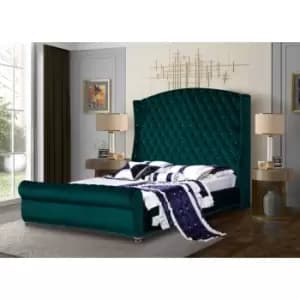 Rosio Bed Super King Plush Velvet Green