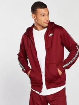 Nike Sportswear Repeat Full Zip Poly Hoodie Team Red Size 2XL Men