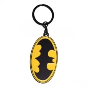 Dc Comics Batman Classic Logo Metal Keychain- Yellow/Black