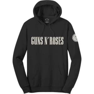 Guns N' Roses - Logo & Bullet Circle Mens Large Pullover Hoodie - Black
