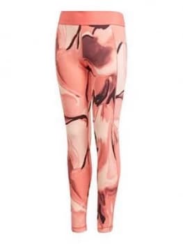 Adidas Girls Ask A.R. Aop Tights - Coral