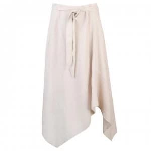 DKNY Belted Drape Skirt - Stone Stripe