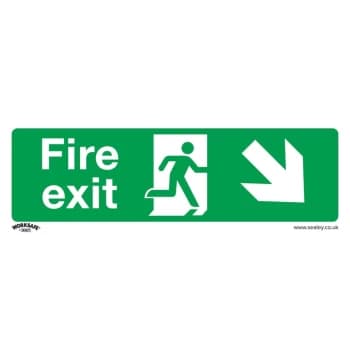 Safety Sign - Fire Exit (Down Right) - Self-Adh. - Pack of 10