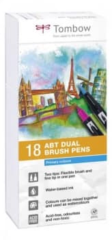 Tombow ABT Dual Brush Pen 2 tips Primary Colours PK18