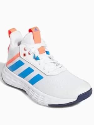 adidas Kids Ownthegame 2.0, White/Blue/Red, Size 10