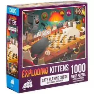 Cats Playing Chess Jigsaw Puzzle - 1000 Pieces